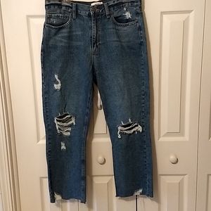 🆕❤️ Heavily Distressed, Wide Leg, Raw Cuff JBD Jeans NWOT❤️🆕